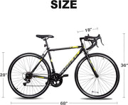 WEIZE Road Bike, 700C Wheel City Commuter Bicycle, Shimano 14 Speed Drop Bar, Racing Adult Bike with Caliper Brakes, High-Carbon Steel Hybrid Bikes