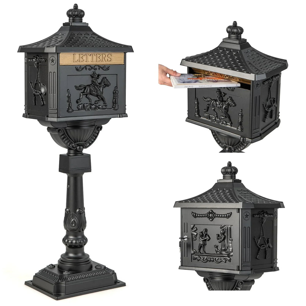 Cast Aluminum Mailbox with Post