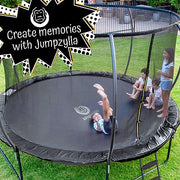 JUMPZYLLA Recreational Trampoline with Enclosure and Ladder, Galvanized Anti-Rust Coating