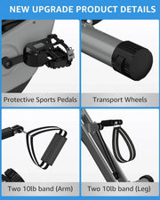Foldable Exercise Bike Stationary Bikes for Home, 5 IN 1 Indoor Workout Bike, Cycling Bike with 16-Level Quiet Magnetic Resistance, 6.6 LBS Flywheel and 300LBS Capacity, 2025 Designed 817 X-bike