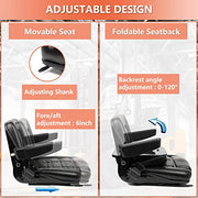 Universal Fold Down Forklift Seat, Micro Switch, Armrest And Safety Belt, for Tractor