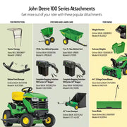 John Deere S100 ride-on lawnmower, 107 cm (42 inch) cutting width C 17.5 hp petrol hydrostatic drive