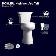 KOHLER Highline Arc Extra Tall Elongated Toilet 1.28 GPF White with Seat