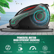 Under Desk Elliptical, Electric Ellipse Leg Exerciser While Sitting for Seniors Adults, Quiet Portable Motorized Seated Foot Pedal Exerciser with Remote Control for Home Office Use