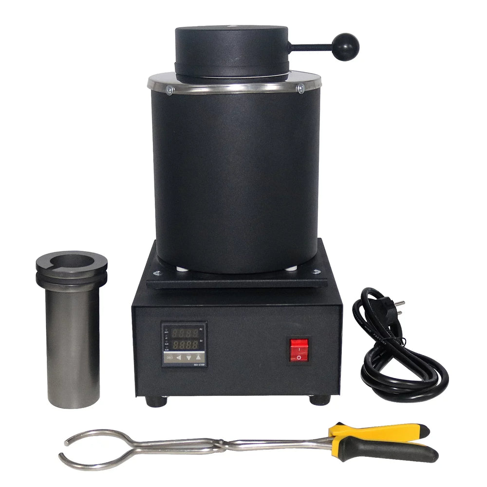 2025 2KG Gold Melting Furnace,1400W 2000F Digital Electric Melting Furnace with Graphite Crucible for Melt Scrap, Silver, Gold, Copper, Aluminum 110V Refining Casting