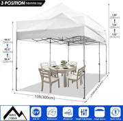 COBIZI 10x20 Heavy Duty Pop up Canopy Tent with 6 sidewalls Easy Up Commercial Outdoor Canopy Wedding Party Tents for Parties All Season Wind & Waterproof Gazebo with Roller Bag,Black(Frame Thickened)