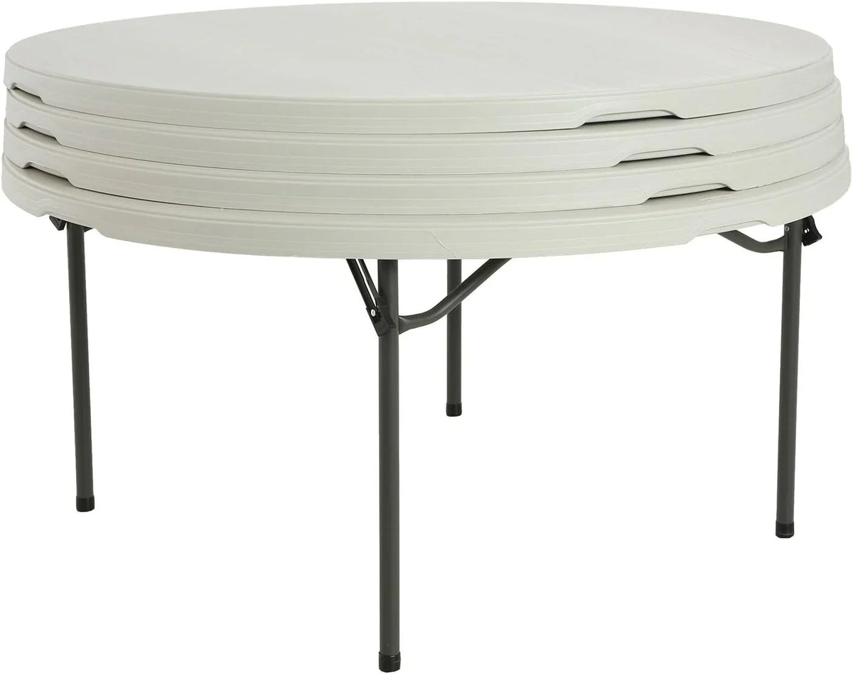 Lifetime 5' Round Folding Table (4 Pack), Commercial Grade, White