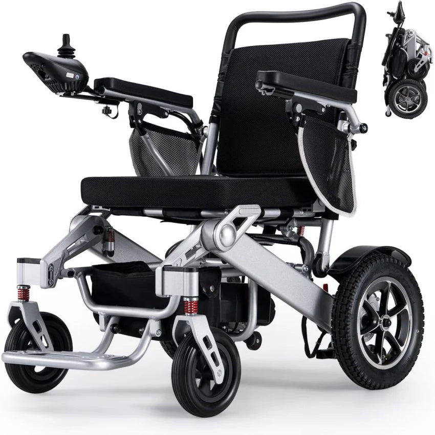 Electric Wheelchair,25 Miles Longer Range, Foldable Power Wheelchair for Adults Seniors,500W Dual Motors,Compact Motorized Wheelchair All Terrain,Intelligent Folding, Travel Size