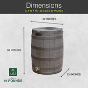Good Ideas Rain Wizard Rain Storage Collection Rain Barrel 50 - Gallon