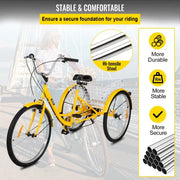 Adult Tricycle 26 7 Speed 3 Wheel Trike Bicycle Bike Cruise w Basket Shooping