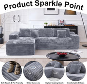 Cloud section sofa with L-shaped recliner modern modular sofa built-in cup holder
