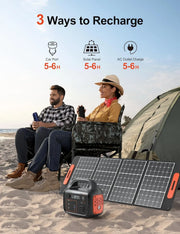 GreenOE Portable Power Station 1000W 1024Wh Solar Powered Generator with 100W Solar Panel, Camping Power Bank for Outdoors Travel Hunting Home Lithium Battery Backup
