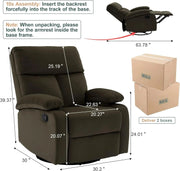 Small Swivel Rocker Recliner Chair for Compact Spaces