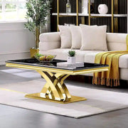 Modern Coffee Table 48 Rectangular Coffee Table with X Base Pedestal Coffee Tables for Living Room