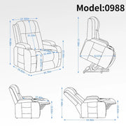 Lazy Boy Power Lift Recliner Chair, Modern Single Motor Massage Sofa Chair with Lumbar Heating, USB Charging Port, Cup Holders