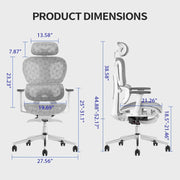 Ergo3D Ergonomic Office Chair – High Back Mesh Desk Chair with 3D Adjustable Armrests, Wheels, for Home and Office (Black)