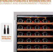24'' Wine Cooler Refrigerator - 46 Bottle Wine Fridge Dual Zone with Modern Touch Intelligent Digital 40°-65°F Low Noise, Built in or Freestanding Wine Cooler for Home and Kitchen