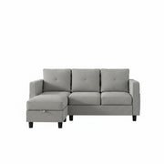 Light Grey L Shaped Sectional Sofa With Ottoman