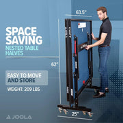 JOOLA Inside Professional MDF Indoor Ping Pong Table with Quick Clamp Table Tennis Net and Post Set - 10 Minute Easy Assembly - Tournament Quality - Foldable with Single Player Playback Mode