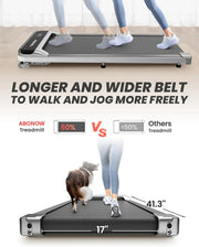 Walking Pad, Under Desk Treadmill with Incline for Home Office 2.5HP Portable Walking Treadmill with 280 Lbs Weight Capacity Walking Machine, Remote Control, LED Display