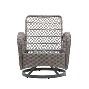 3 Pieces Outdoor Swivel Rocker Patio Chairs, 360 Degree Rocking Patio Conversation Set