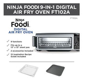Ninja Foodi 9 in 1 Digital Air Fry Oven, Convection Oven, Toaster, Air Fryer with Flip Away Storage, Air Roast, Bake, Broil, Dehydrate, Reheat, Stainless Steel (102A) : Home & Kitchen