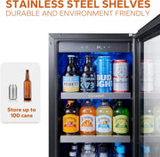 24'' Wine Cooler Refrigerator - 46 Bottle Wine Fridge Dual Zone with Modern Touch Intelligent Digital 40°-65°F Low Noise, Built in or Freestanding Wine Cooler for Home and Kitchen