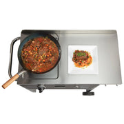 Cuisinart Outdoor Wok Station, 50,000 BTU Propane Outdoor Wok Burner w Prep Table, 14" Carbon Steel Wok for Stir Fry, Searing, BBQ  Black