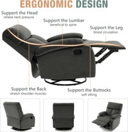 Small Swivel Rocker Recliner Chair for Compact Spaces