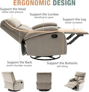 Small Swivel Rocker Recliner Chair for Compact Spaces