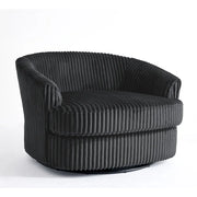 2 Set Oversized 43 W Plush Corduroy Swivel Barrel Chair with Pillows