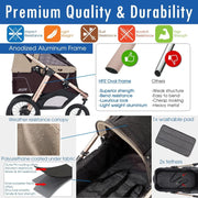 Jogging Sports Stroller with Comfort Rubber Wheels/Zipper-Less Entry/1-Hand Quick Fold/Aluminum Frame for Small/Medium Dogs Cats and Pets (Green Camo)