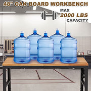 HABUTWAY Height Adjustable Workbench 48" 2000 Lbs Capacity Oak Wood Work Station