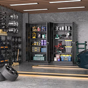 Atripark Metal Storage Cabinet with Lock, 72" Lockable Garage Tool Cabinet with Doors