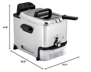 Ultimate Steel Deep Fryer with Basket 3.5 Liter Oil and 2.6 Pound Food Capacity