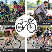WEIZE Road Bike, 700C Wheel City Commuter Bicycle, Shimano 14 Speed Drop Bar, Racing Adult Bike with Caliper Brakes, High-Carbon Steel Hybrid Bikes
