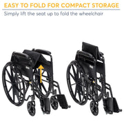 Drive Medical Silver Sport 1 Wheelchair with Full Arms and Swing Away Removable Footrest