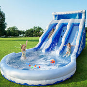 Large Inflatable Water Slide Swimming Pool Play Center, Commercial Grade Lightweight Premium Water Slide Bounce House 20.6x9.5x9.3Ft for Kids and Adults (with Blower)