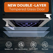 24'' Wine Cooler Refrigerator - 46 Bottle Wine Fridge Dual Zone with Modern Touch Intelligent Digital 40°-65°F Low Noise, Built in or Freestanding Wine Cooler for Home and Kitchen