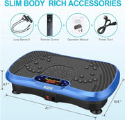 Vibration Plate Fitness Platform Exercise Machine Vibrating Lymphatic Drainage Shaking Full Body Shaker Workout Vibrate Stand Shake Board Sport Gym for Weight Loss Fat Burner for Women Men