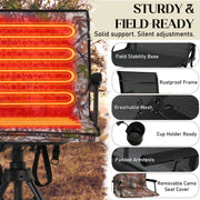 Danrelax 360 Silent Camo Hunting Blind Chair, Armrests, Side Pouch, Telescopic Legs