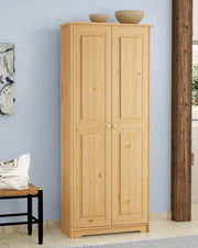 Solid Wood Pantry Storage Cabinet, Freestanding Kitchen Cupboard, Closet with Shelves