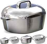 Cast Aluminum Dutch Oven - 8 Quart - Oval Dutch Oven Pot with Lid for Families and Parties - Lightweight Cajun Cookware with Ideal Heat Distribution - Oval Roaster Pan with Lid (13 Inch)