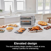 Ninja Countertop Oven Double Stack XL & Air Fryer with Pro Cook System, 12 in 1, Flexdoor, FlavorSeal, SMART FINISH with DualZone Technology, Air Fryer, Bake, Broil, Reheat, Stainless Steel, DCT651