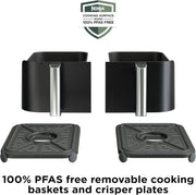 Ninja Foodi 10QT 6-in-1 DualZone Smart XL Air Fryer, 2 Independent 5QT Baskets, Smart Cook Thermometer, Match Cook, Smart Finish, Air Fry, Roast, Bake, Dehydrate, Reheat, Grey, DZ550