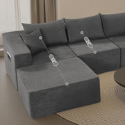 Cloud Sectional Couch with L-Shape Chaise,Modern Modular Sofa with Deep Seat, Upholstered Couches for Living Room Bedroom,No Assembly Required, Beige (Left Facing Chaise)