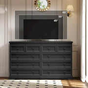 10 Drawers Dresser 55 Large Drawers Wood Dressers & Chest of Drawers