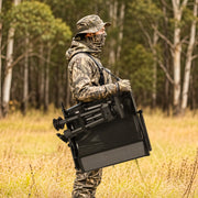 Danrelax 360 Silent Camo Hunting Blind Chair, Armrests, Side Pouch, Telescopic Legs