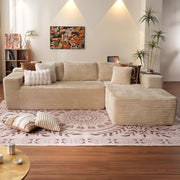 ovios 104" Cloud Sectional Couch with L-Shape Chaise,Modern Modular Sofa with Deep Seat, Upholstered Couches for Living Room Bedroom,No Assembly Required, Grey (Plush Corduroy Fabric)