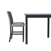 5 Piece Counter Height Dining Set, Wood Dining Table Set with Rectangle Table and 4 Upholstered High Back Chairs